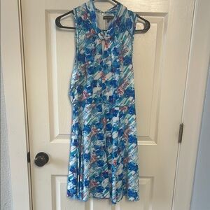 Brixon Ivy Blue and Pink Patterned Dress